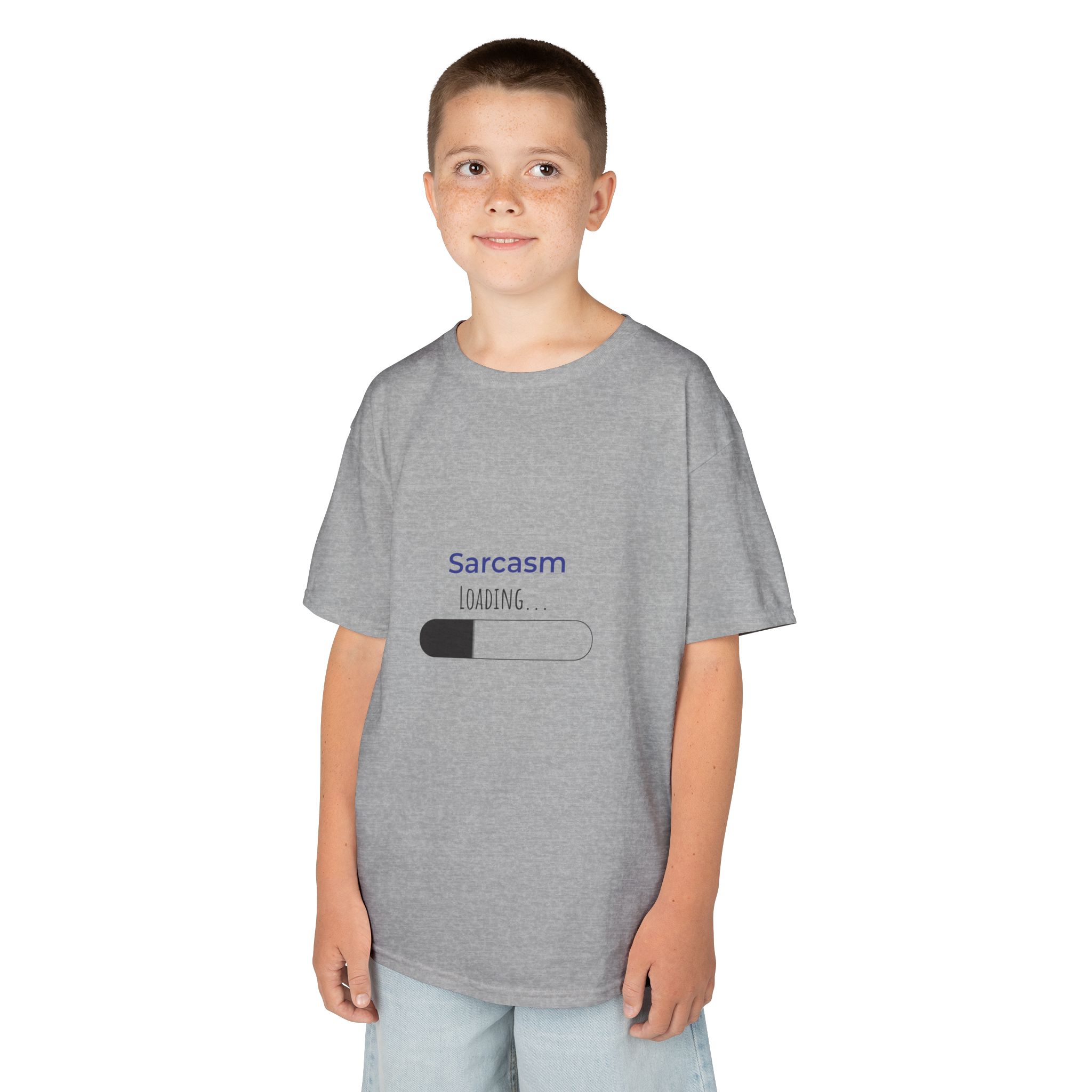 Sarcasm Loading Youth Tee | Kids T-Shirt, Funny Progress Bar Design - Image 4