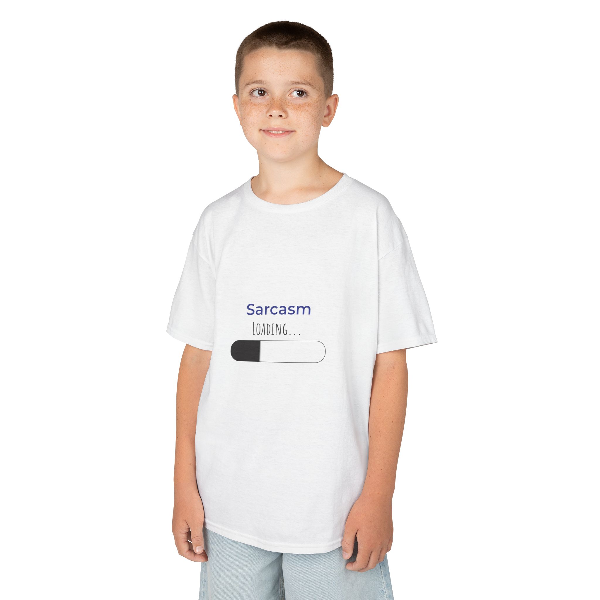 Sarcasm Loading Youth Tee | Kids T-Shirt, Funny Progress Bar Design - Image 2