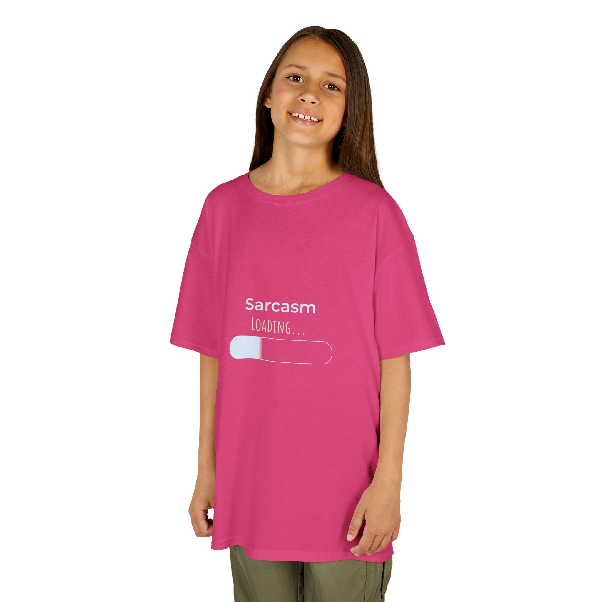 Sarcasm Loading Youth Tee | Kids T-Shirt, Funny Progress Bar Design - Image 11
