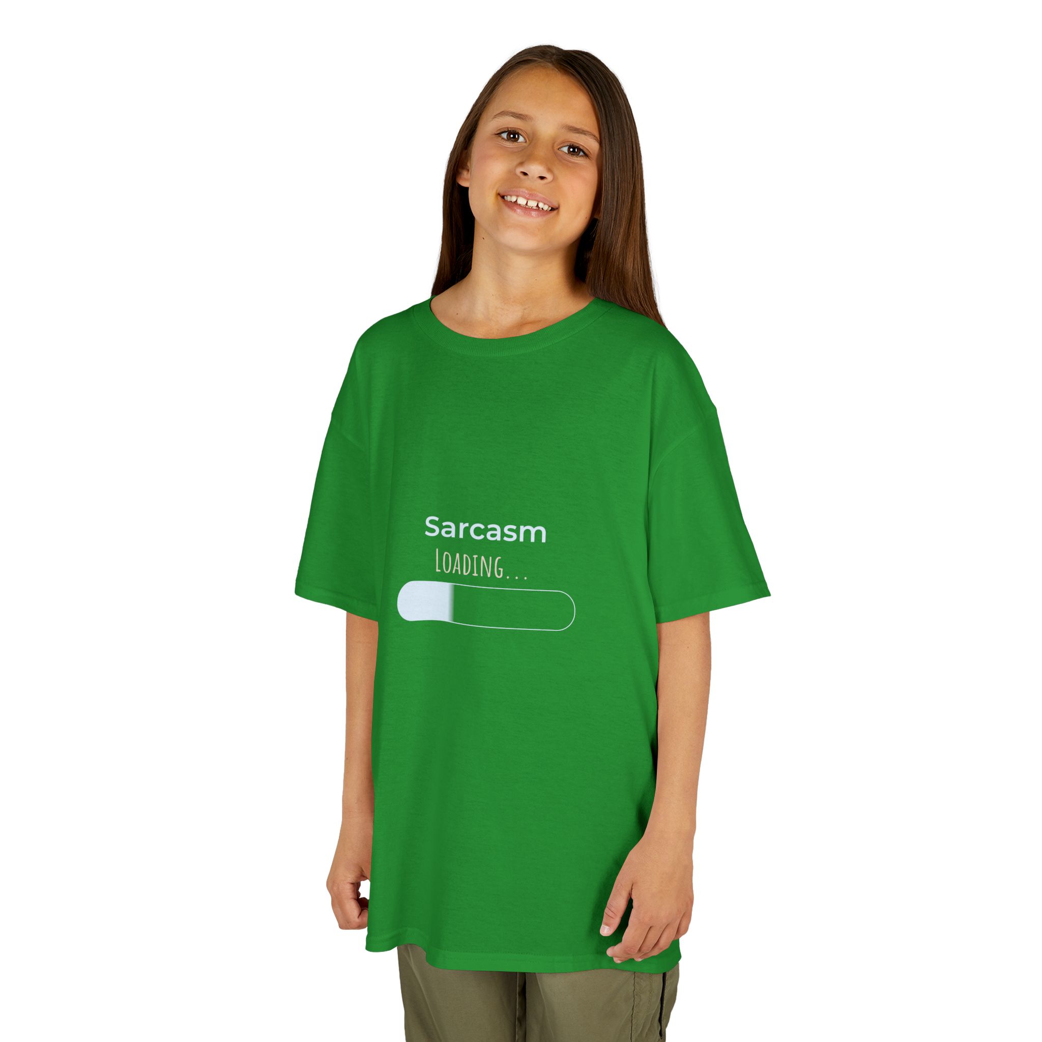 Sarcasm Loading Youth Tee | Kids T-Shirt, Funny Progress Bar Design - Image 6