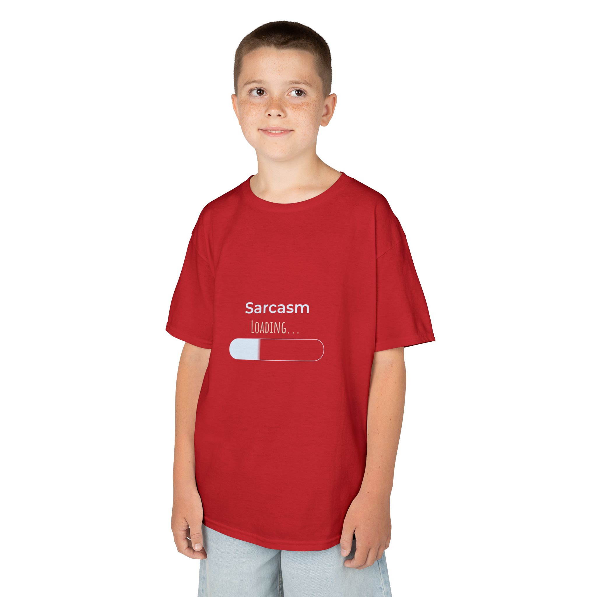 Sarcasm Loading Youth Tee | Kids T-Shirt, Funny Progress Bar Design - Image 12
