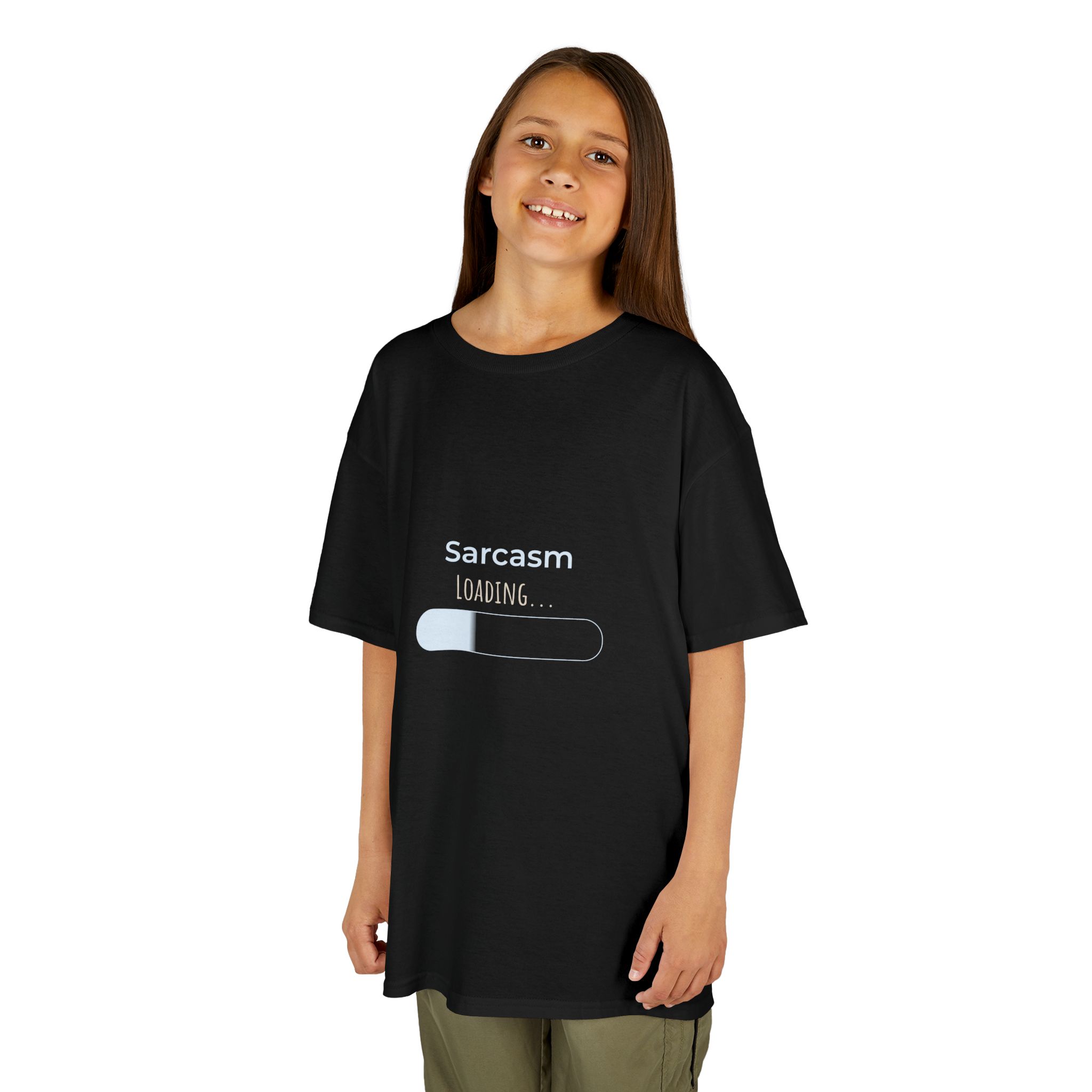 Sarcasm Loading Youth Tee | Kids T-Shirt, Funny Progress Bar Design - Image 3