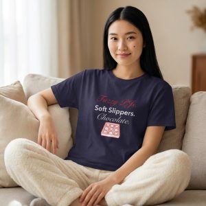 "Fuzzy PJs, Soft Slippers, Chocolate" T-Shirt