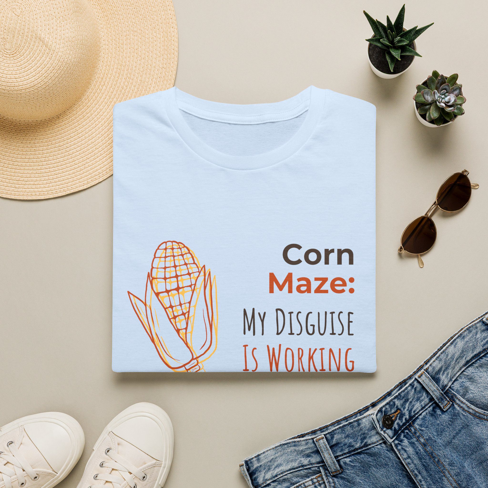 Corn Maze T‑Shirt – “My Disguise Is Working” Fall Harvest Tee - Image 8