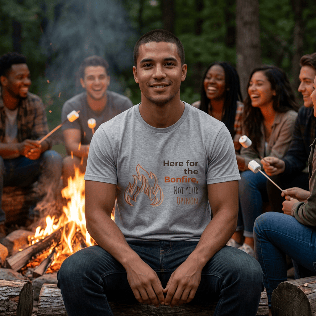 "Here for the Bonfire, Not Your Opinion" Casual Tee